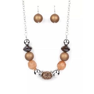 Paparazzi A Warm Welcome Necklace and Earrings Set